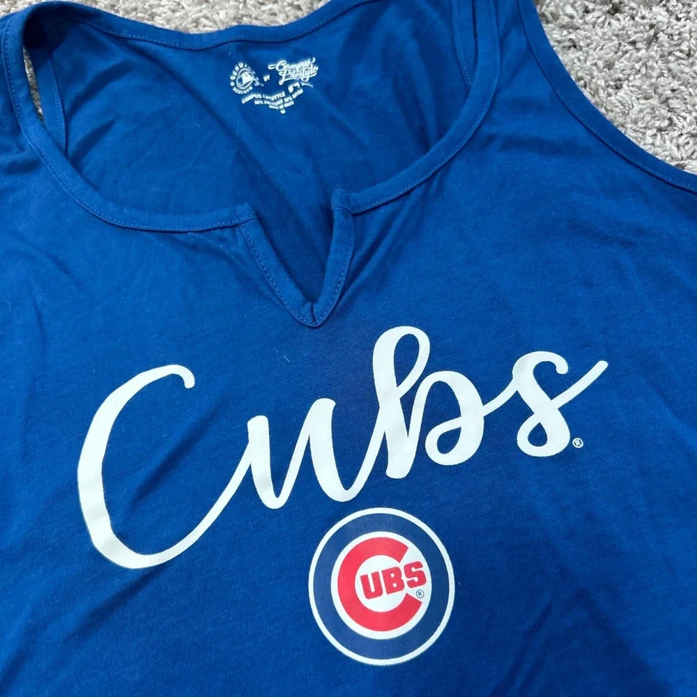 Campus Lifestyle Chicago Cubs MLB Royal Blue Notched V-Neck Tank Top  Medium - Picture 2 of 7